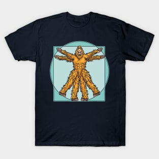 Vitruvian Bigfoot Funny Leonardo da Vinci Sasquatch Vintage T-Shirt